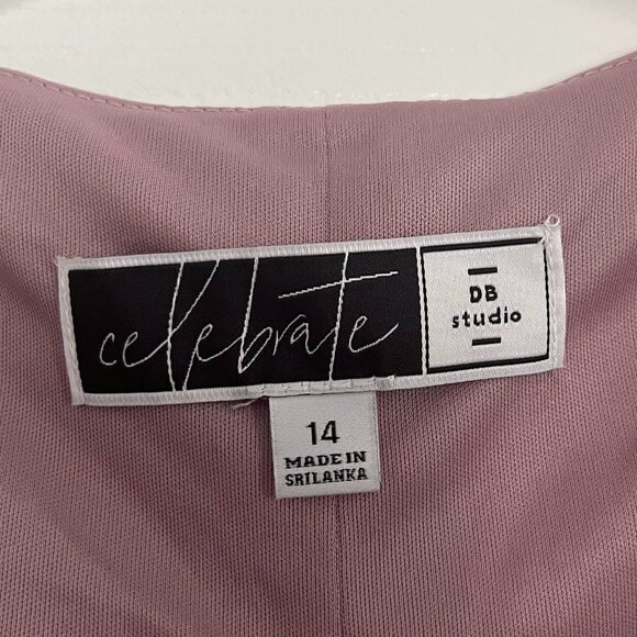 David's Bridal Flutter Sleeve Wrap Dress / Bridesmaid / Quartz / Size 14 - NWT - Picture 5 of 10